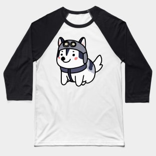 Husky Pilot Dog Lover Malamute Baseball T-Shirt